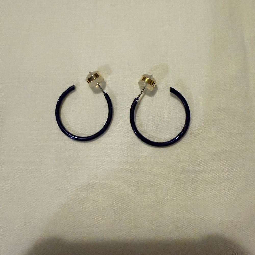 Elegant Black and Gold Hoop Earrings